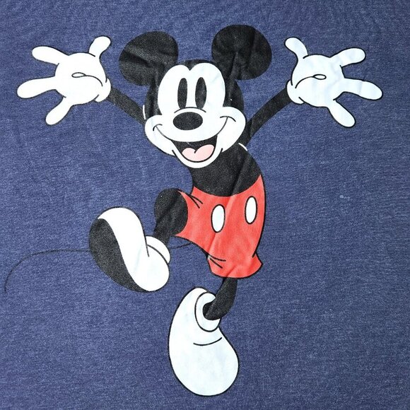 Disney Mickey Mouse T Shirt Unisex Large Short Sleeve Blue Cotton Polyester - Picture 3 of 7